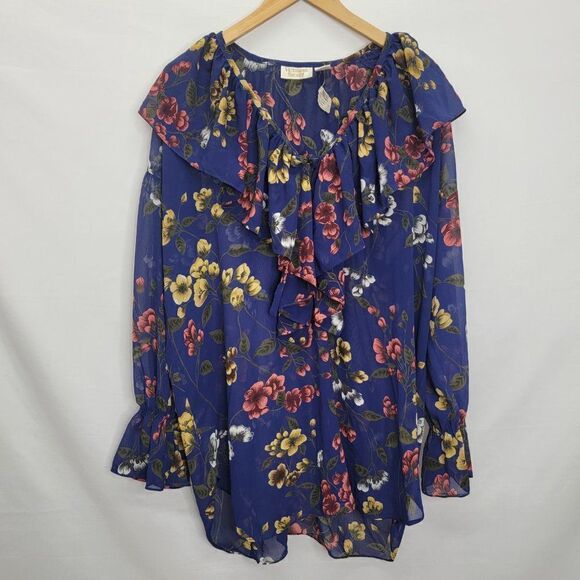 Victoria’s Secret 90’s Vintage Ruffle Floral Top - Picture 3 of 13